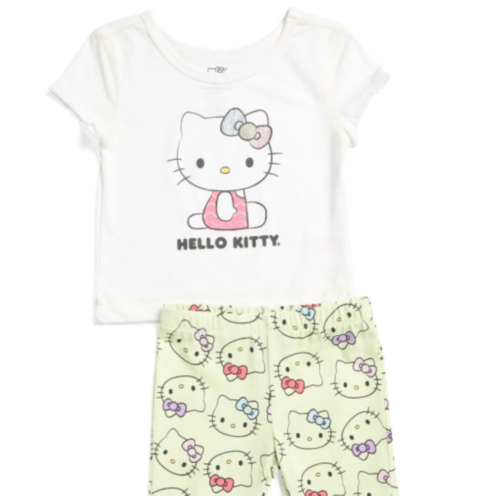 NWT HELLO KITTY Girls 2pc Shirt and Bike Shorts Set Size 2 T